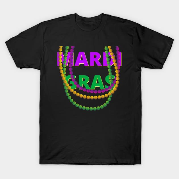 Mardi Gras Beads T-Shirt by apparel.tolove@gmail.com